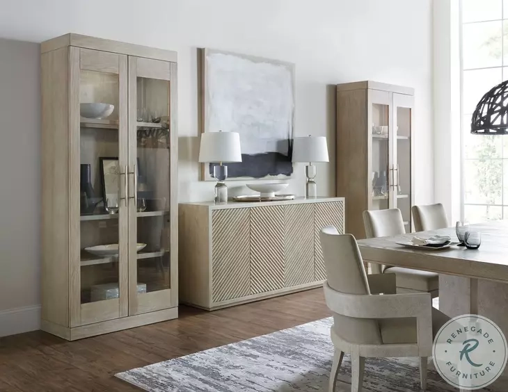 Cascade Soft Taupe Display Cabinet From Hooker | Coleman Furniture inside Cascade Display Cabinet