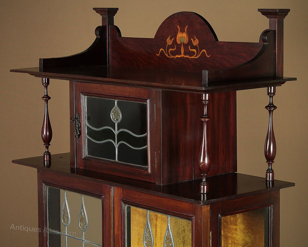 English Art Nouveau Style Display Cabinet. - Antiques Atlas in Why Wire Brushed Sandstone Finishes Are Defining Transitional Dining Rooms Now