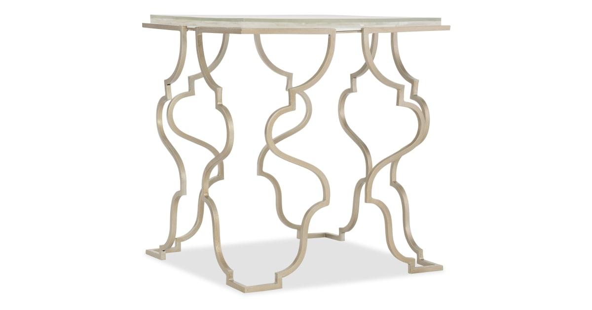 Hooker Furniture 638-50396-Multi Nia 22" Wide Gypsum Top Metal End ... with Hooker Furniture 638-85460 Lisette 46"W 1 Shelf Scandinavian Hall - Cream /