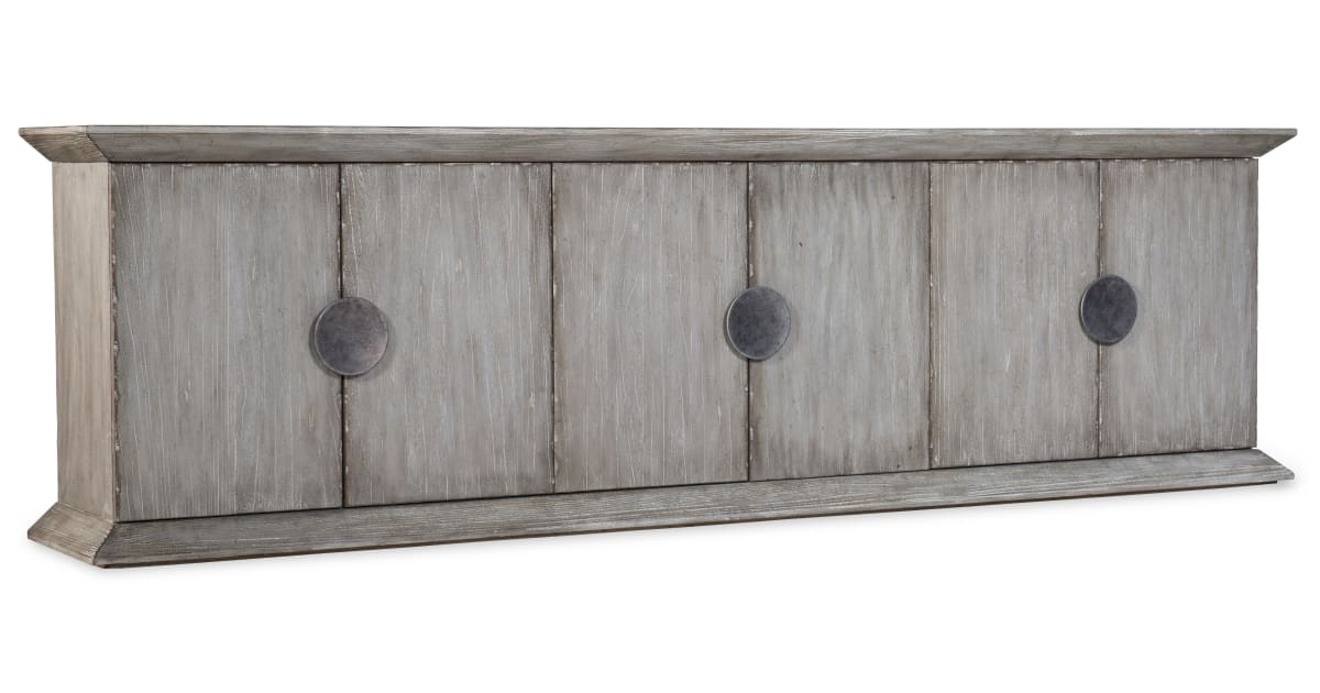 Hooker Furniture 638-85444-95 Koren 110" Wide 3 Shelf Credenza Style ... regarding Hooker Furniture 638-85460 Lisette 46"W 1 Shelf Scandinavian Hall - Cream /