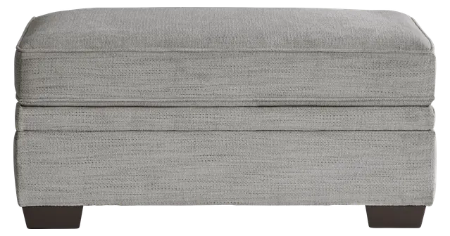 Hutchinson Gray Polyester Fabric Ottoman | Rooms To Go within Hutch Ottoman