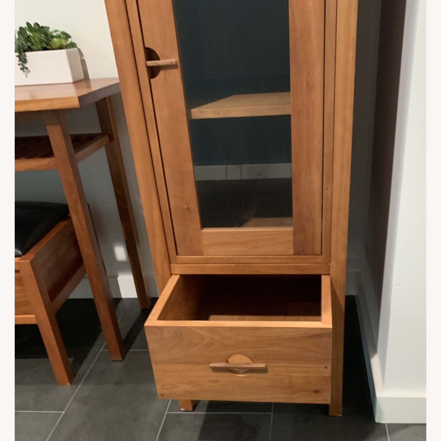 John Kelly Tallboy Display Cabinet (Cherry Wood) - Aptdeco with regard to Cresheim Display Cabinet