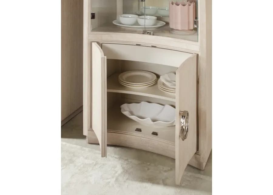 Nouveau Chic Display Cabinet throughout Why Wire Brushed Sandstone Finishes Are Defining Transitional Dining Rooms Now