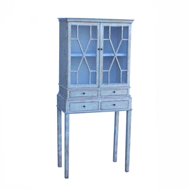 Oriental Shabby Chic Rustic Off White Cream Lacquer Glass Cabinet ... inside Oriental Shabby Chic Rustic Off White Cream Lacquer Glass Cabinet Hcs5847