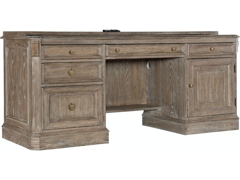 Sutter Credenza And Hutch | Office Barn for Decoding the Claro finish and cathedral oak veneers that make this Hooker piece unique
