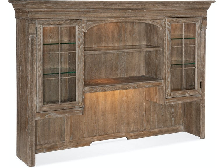 Sutter Credenza Hutch – Dubois Furniture - Waco & Temple Texas ... intended for Decoding the Claro finish and cathedral oak veneers that make this Hooker piece unique